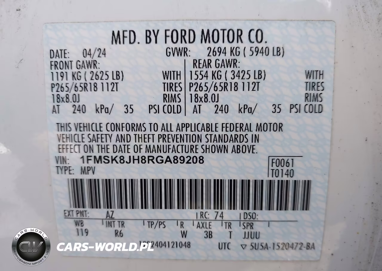 2024 Ford Explorer Timberline VIN:1FMSK8JH8RGA89208 - 9