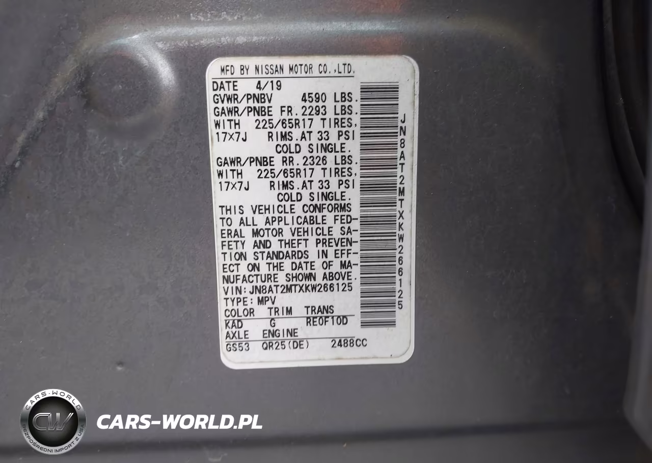 2019 Nissan Rogue S VIN:JN8AT2MTXKW266125 - 9