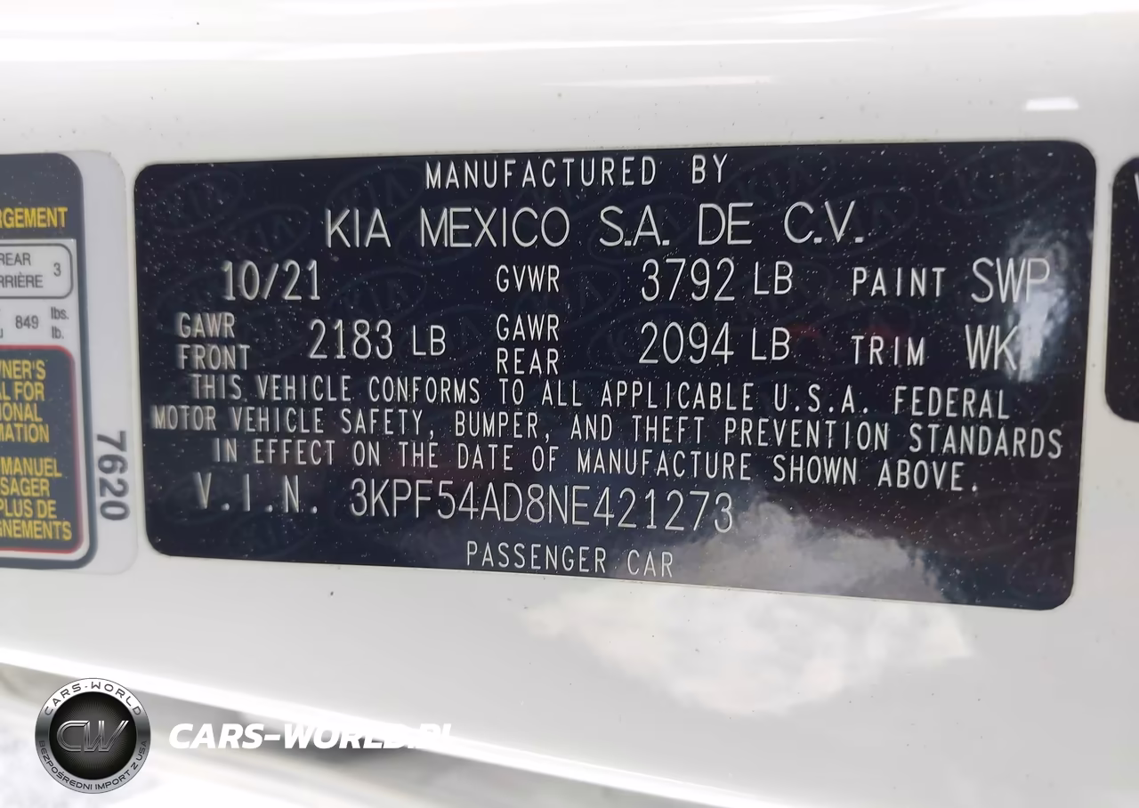 2022 Kia Forte Gt-Line VIN:3KPF54AD8NE421273 - 9