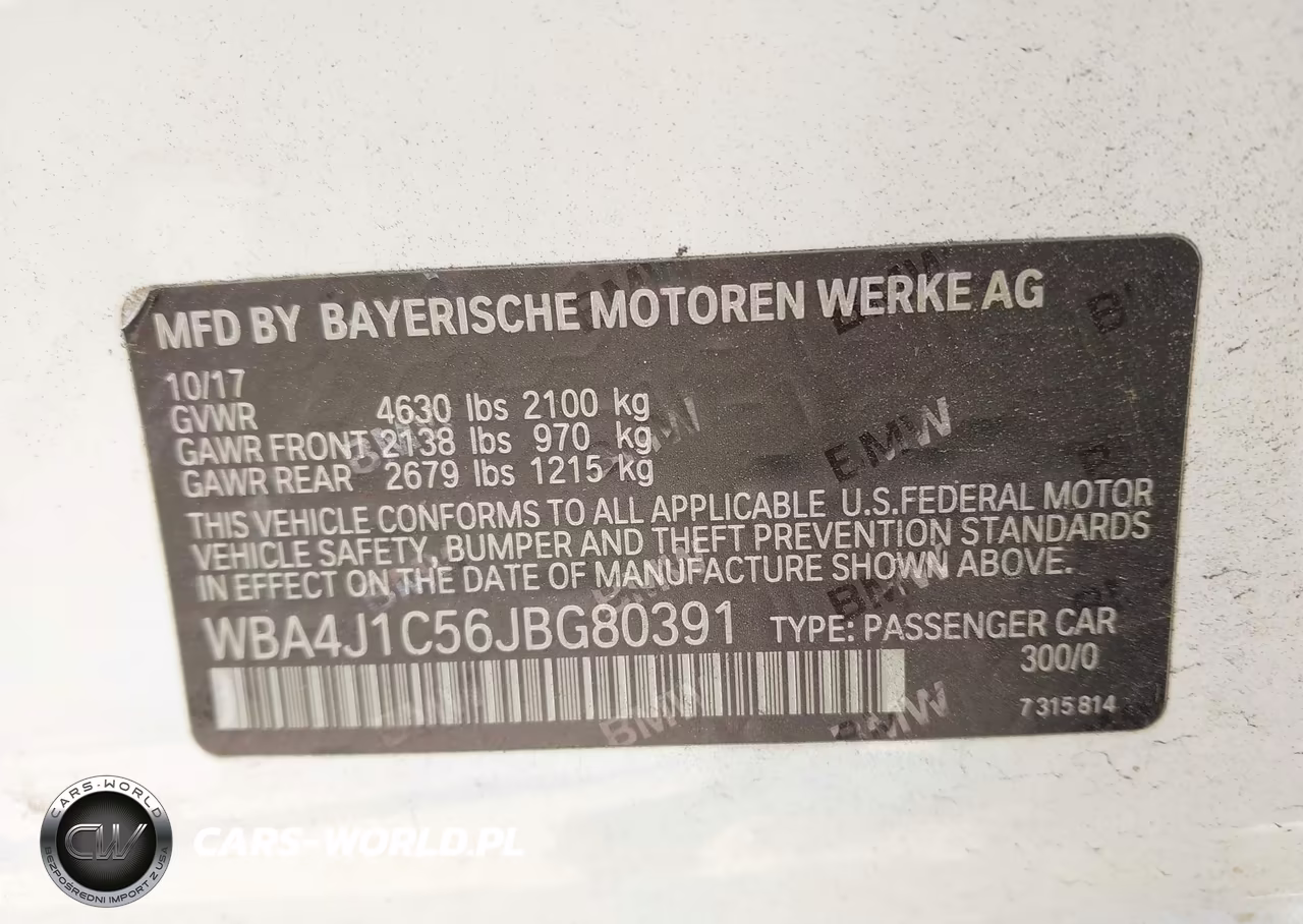2018 BMW 430I Gran Coupe VIN:WBA4J1C56JBG80391 - 9