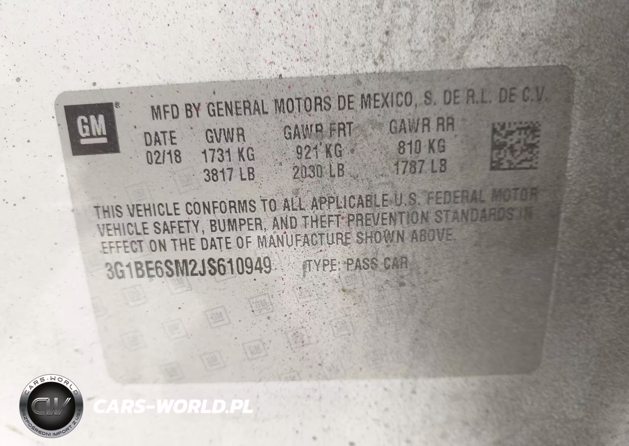 2018 Chevrolet Cruze Lt Auto VIN:3G1BE6SM2JS610949 - 9