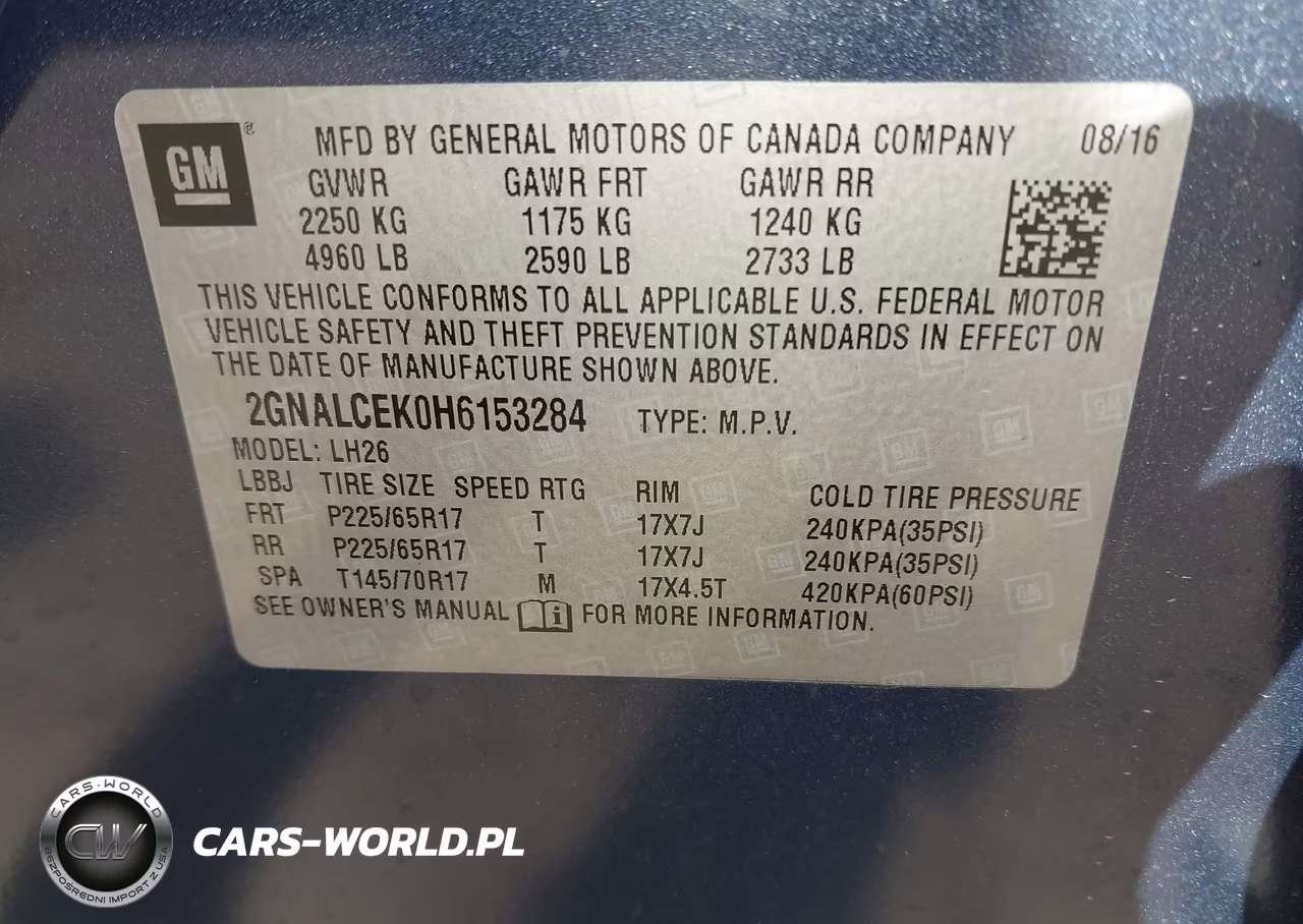 2017 Chevrolet Equinox Lt VIN:2GNALCEK0H6153284 - 9