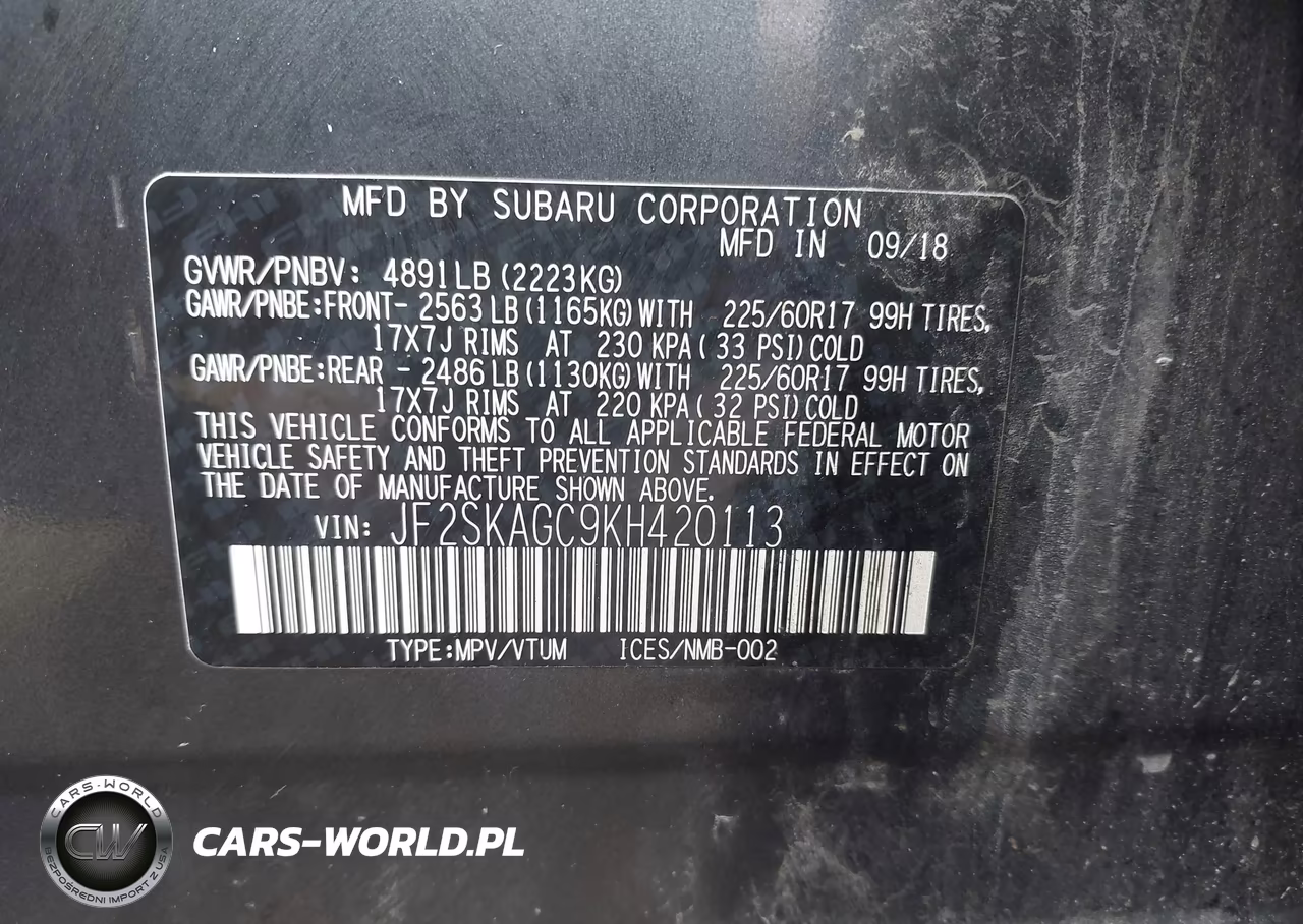 2019 Subaru Forester Premium VIN:JF2SKAGC9KH420113 - 9
