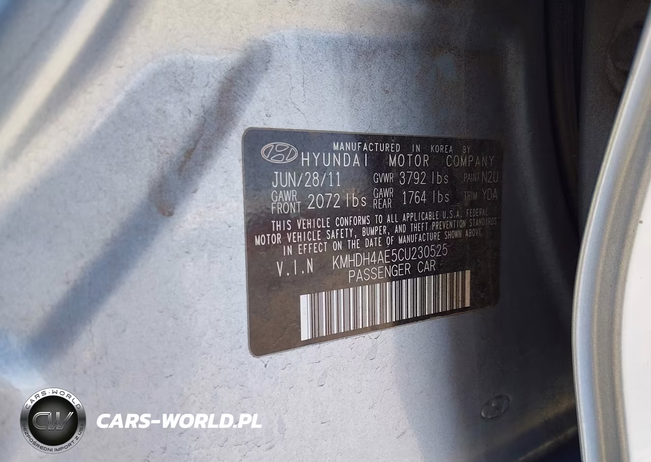 2012 Hyundai Elantra Gls (Ulsan Plant) VIN:KMHDH4AE5CU230525 - 9