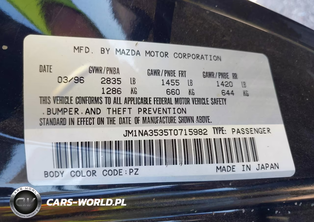 1996 Mazda Mx-5 Miata VIN:JM1NA3535T0715982 - 9