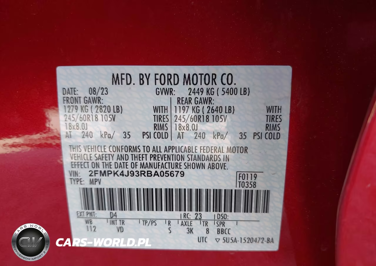 2024 Ford Edge Sel VIN:2FMPK4J93RBA05679 - 9