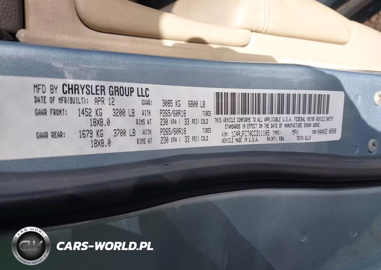2012 Jeep Grand Cherokee Overland VIN:1C4RJFCT0CC311105 - 9
