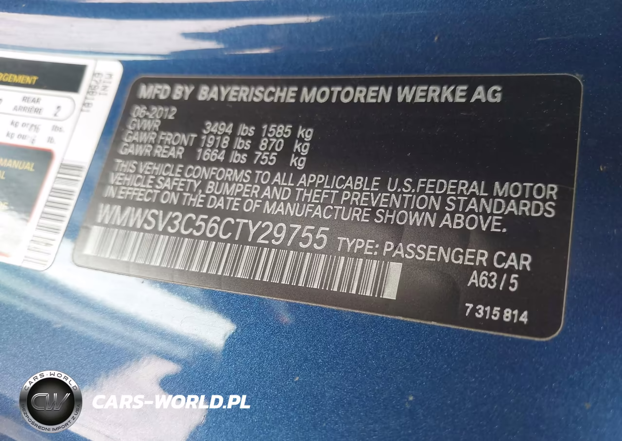 2012 Mini Cooper S VIN:WMWSV3C56CTY29755 - 9