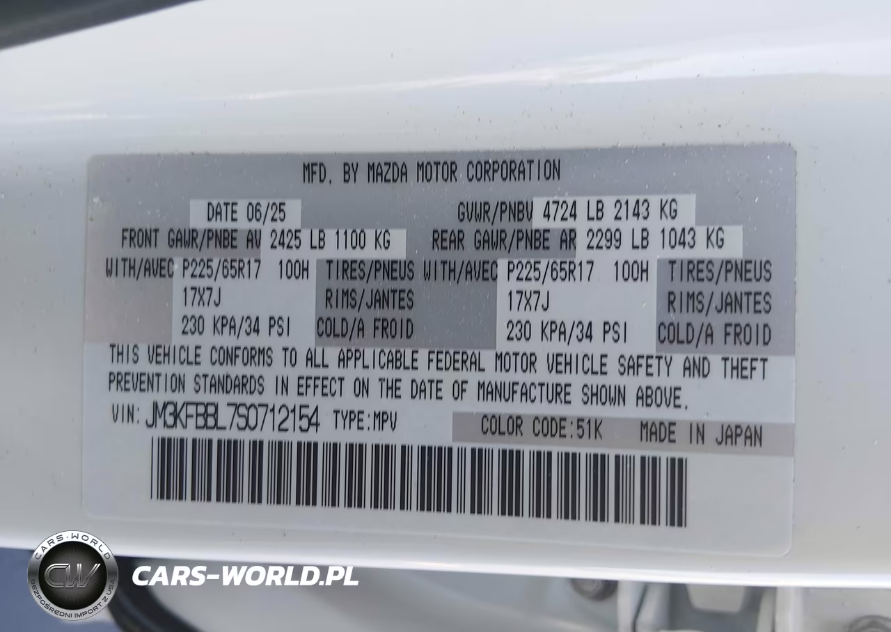 2025 Mazda Cx-5 2.5 S Select VIN:JM3KFBBL7S0712154 - 9