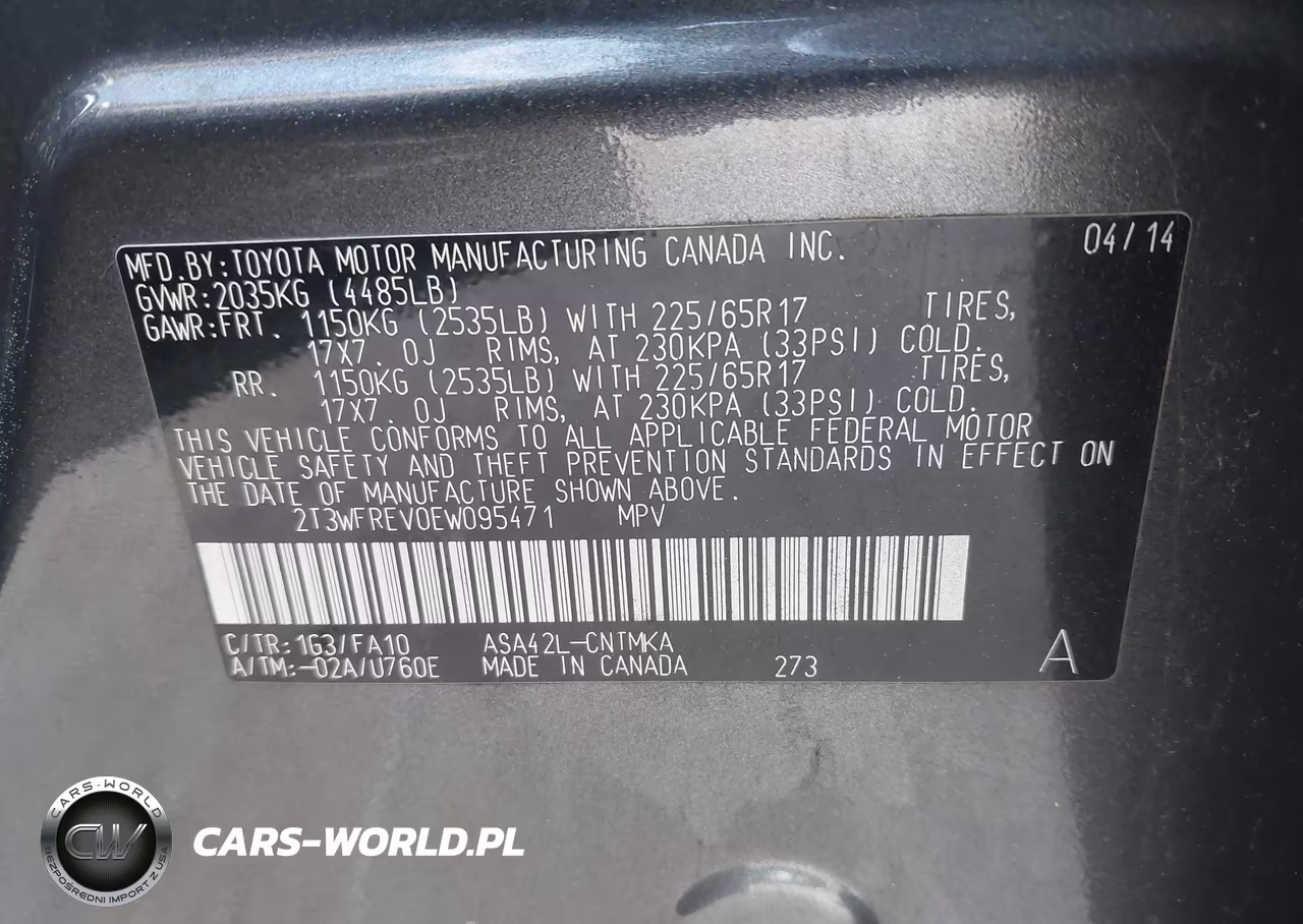2014 Toyota Rav4 Xle VIN:2T3WFREV0EW095471 - 9