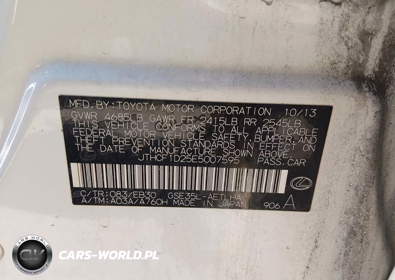 2014 Lexus Is 250 VIN:JTHCF1D25E5007595 - 9