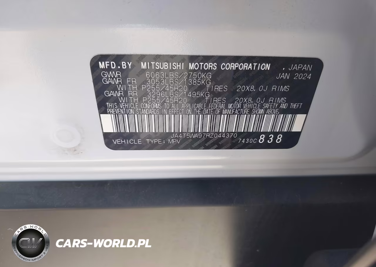 2024 Mitsubishi Outlander Phev Sel S-Awc VIN:JA4T5WA97RZ044370 - 9