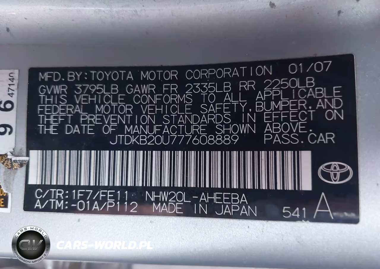 2007 Toyota Prius Touring VIN:JTDKB20U777608889 - 9