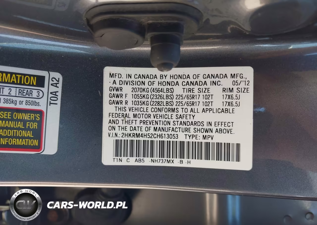 2012 Honda Cr-V Ex VIN:2HKRM4H52CH613053 - 9