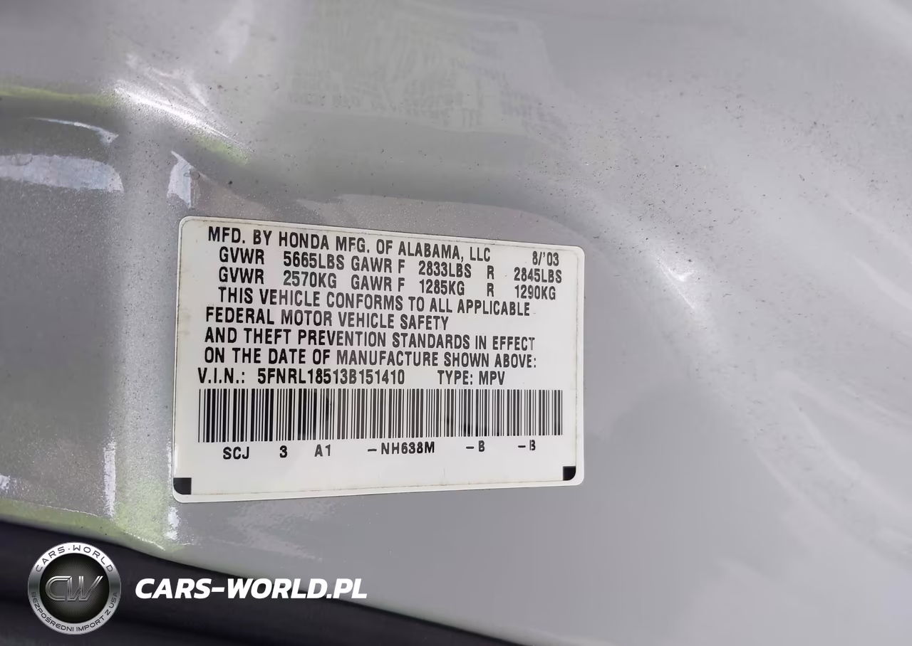2003 Honda Odyssey Lx VIN:5FNRL18513B151410 - 9