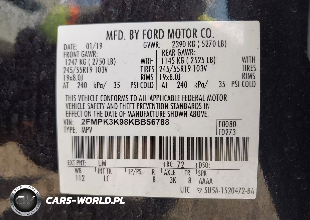 2019 Ford Edge Titanium VIN:2FMPK3K98KBB56788 - 9