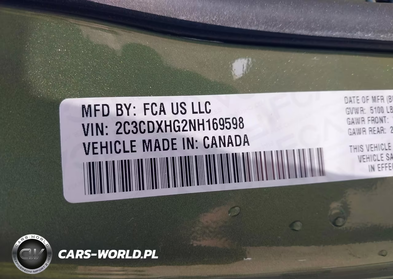 2022 Dodge Charger Gt Rwd VIN:2C3CDXHG2NH169598 - 9