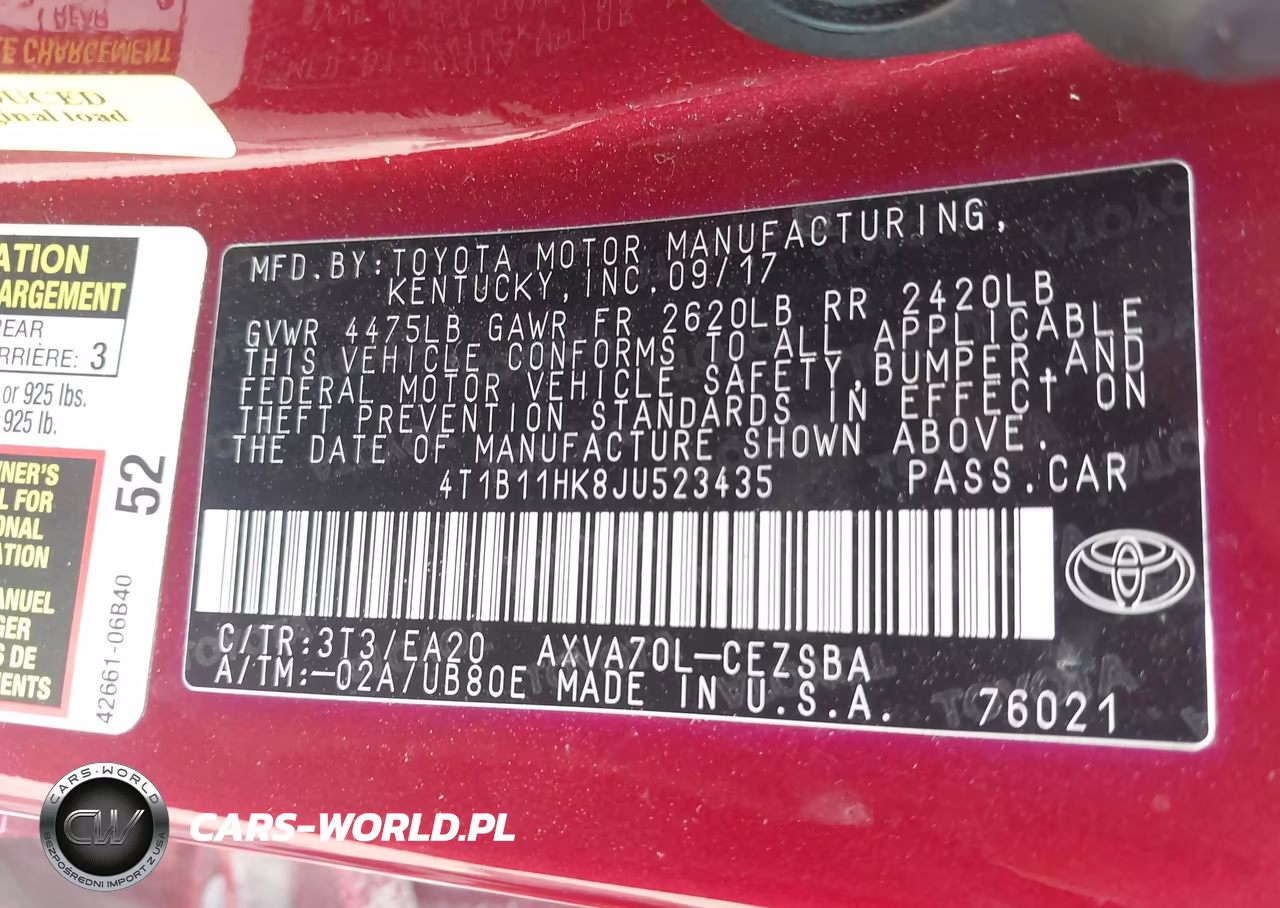 2018 Toyota Camry Se VIN:4T1B11HK8JU523435 - 9