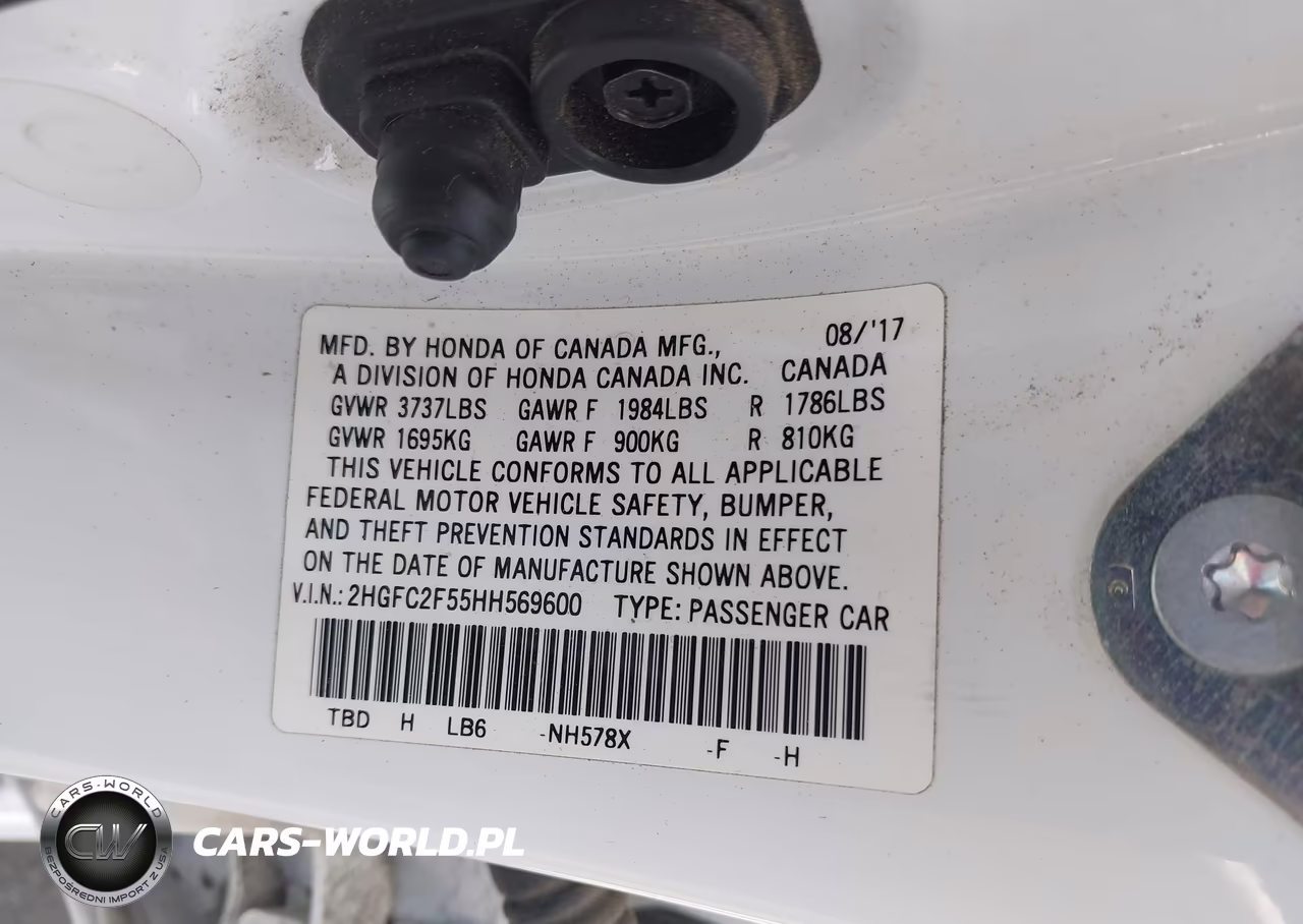 2017 Honda Civic Lx VIN:2HGFC2F55HH569600 - 9