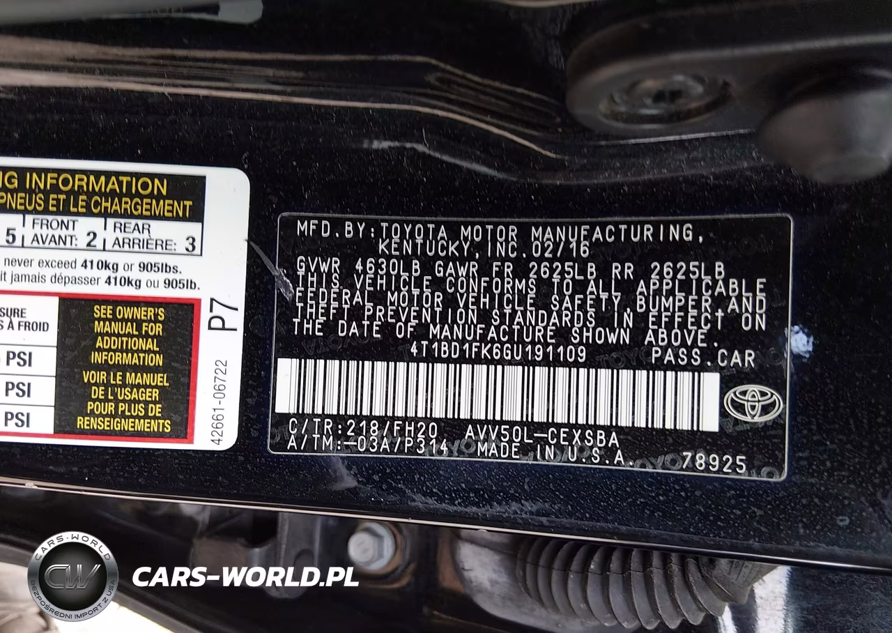 2016 Toyota Camry Hybrid Se VIN:4T1BD1FK6GU191109 - 9