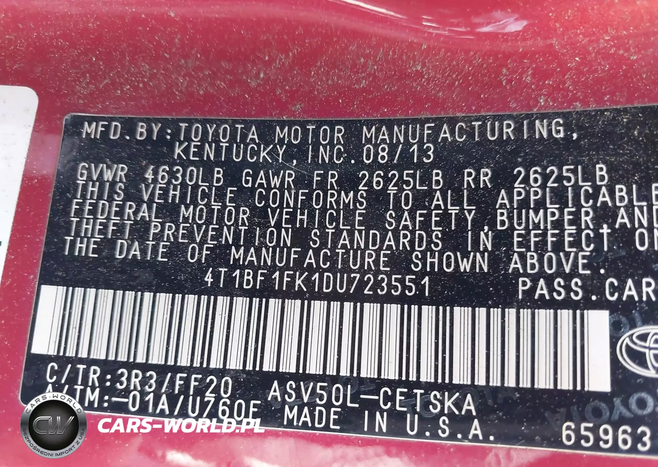2013 Toyota Camry Se VIN:4T1BF1FK1DU723551 - 9
