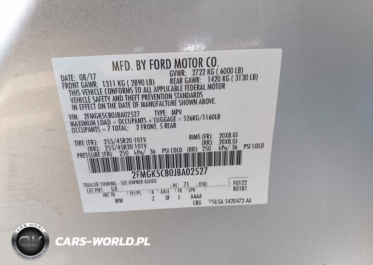 2018 Ford Flex Sel VIN:2FMGK5C80JBA02527 - 9