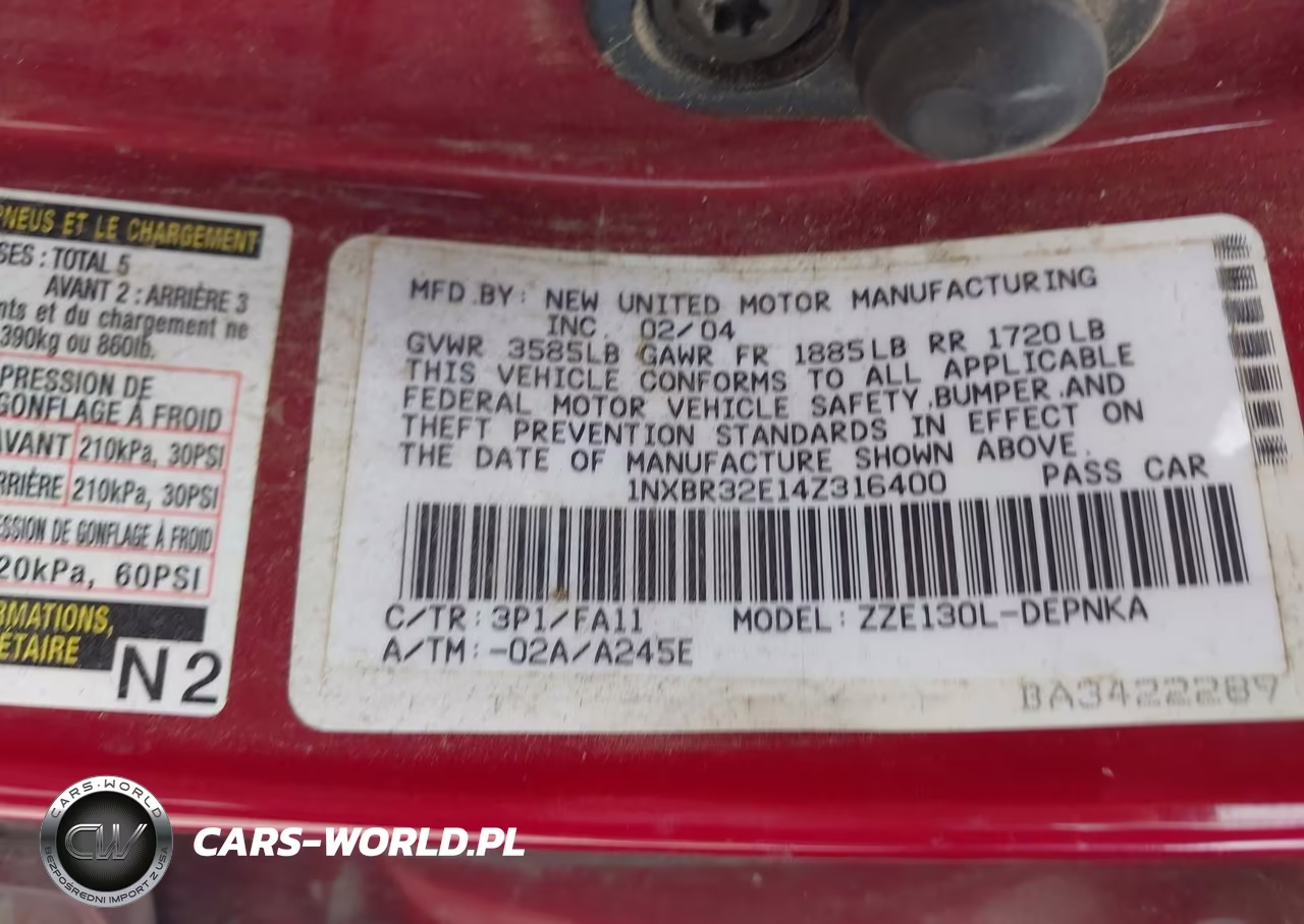 2004 Toyota Corolla Le VIN:1NXBR32E14Z316400 - 9