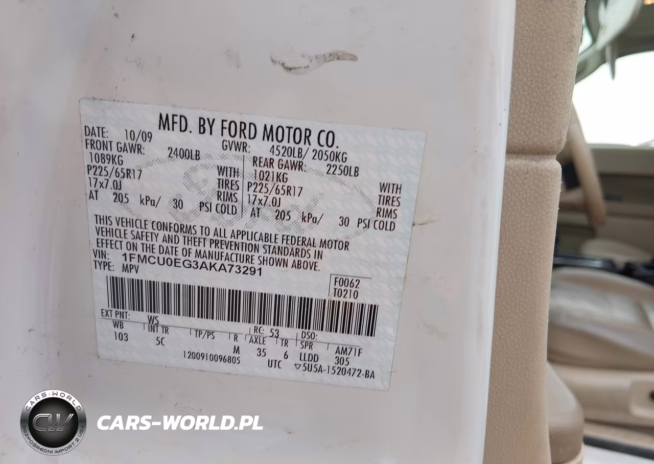 2010 Ford Escape Limited VIN:1FMCU0EG3AKA73291 - 9