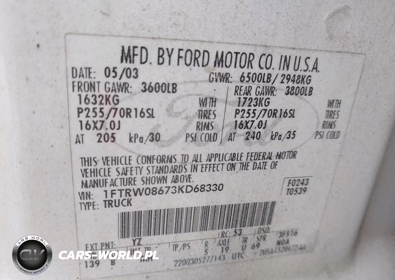2003 Ford F-150 Lariat-Xlt VIN:1FTRW08673KD68330 - 9