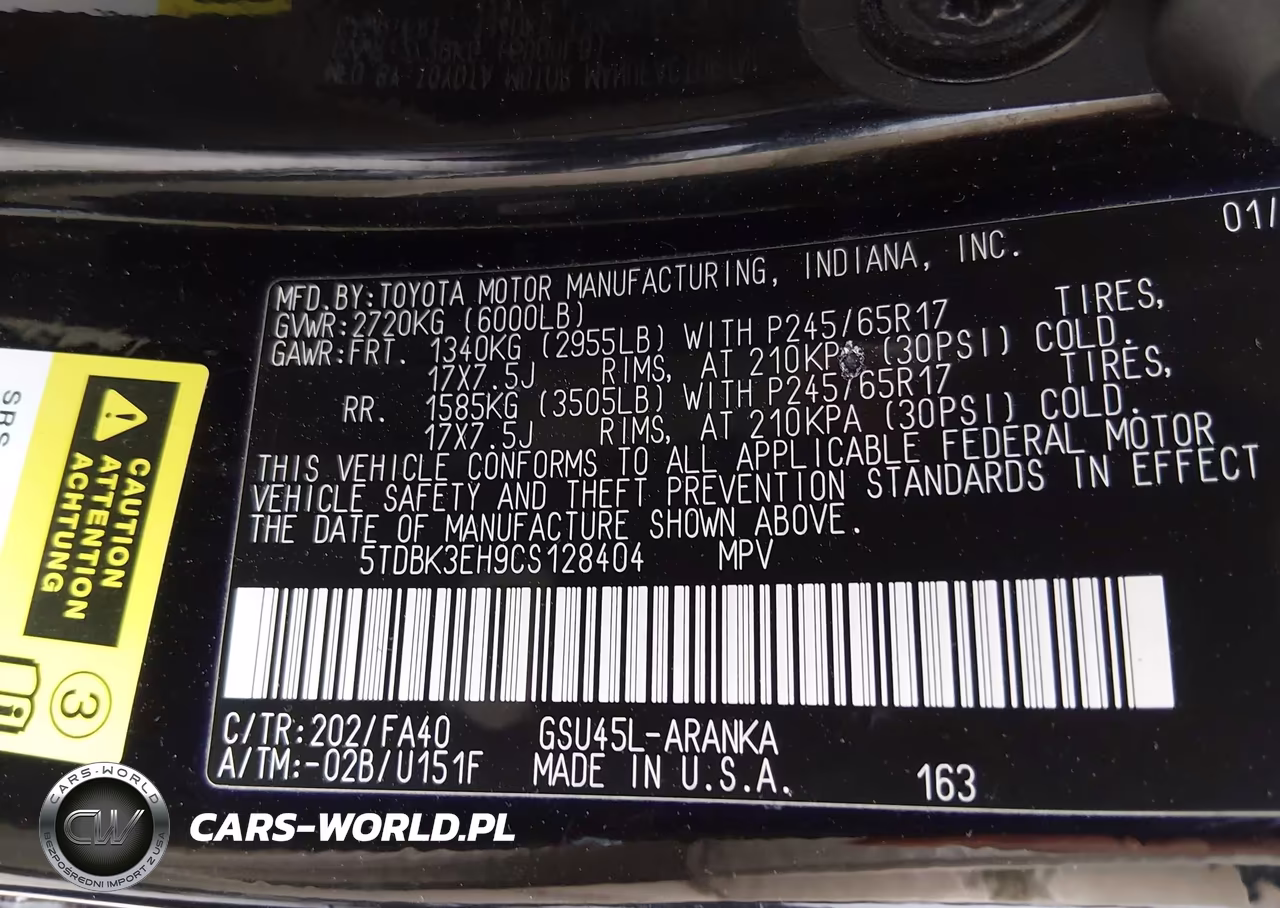 2012 Toyota Highlander Base V6 VIN:5TDBK3EH9CS128404 - 9