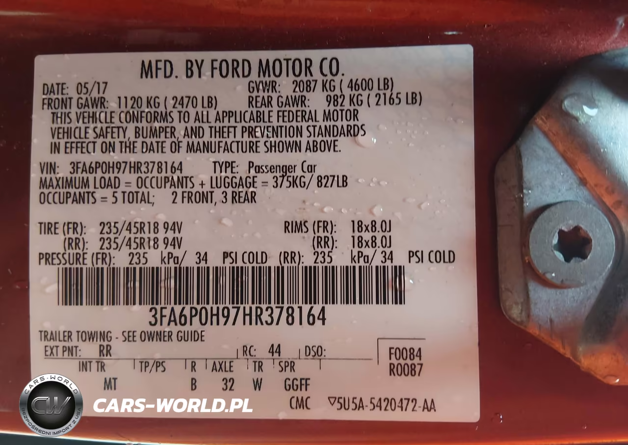 2017 Ford Fusion Se VIN:3FA6P0H97HR378164 - 9