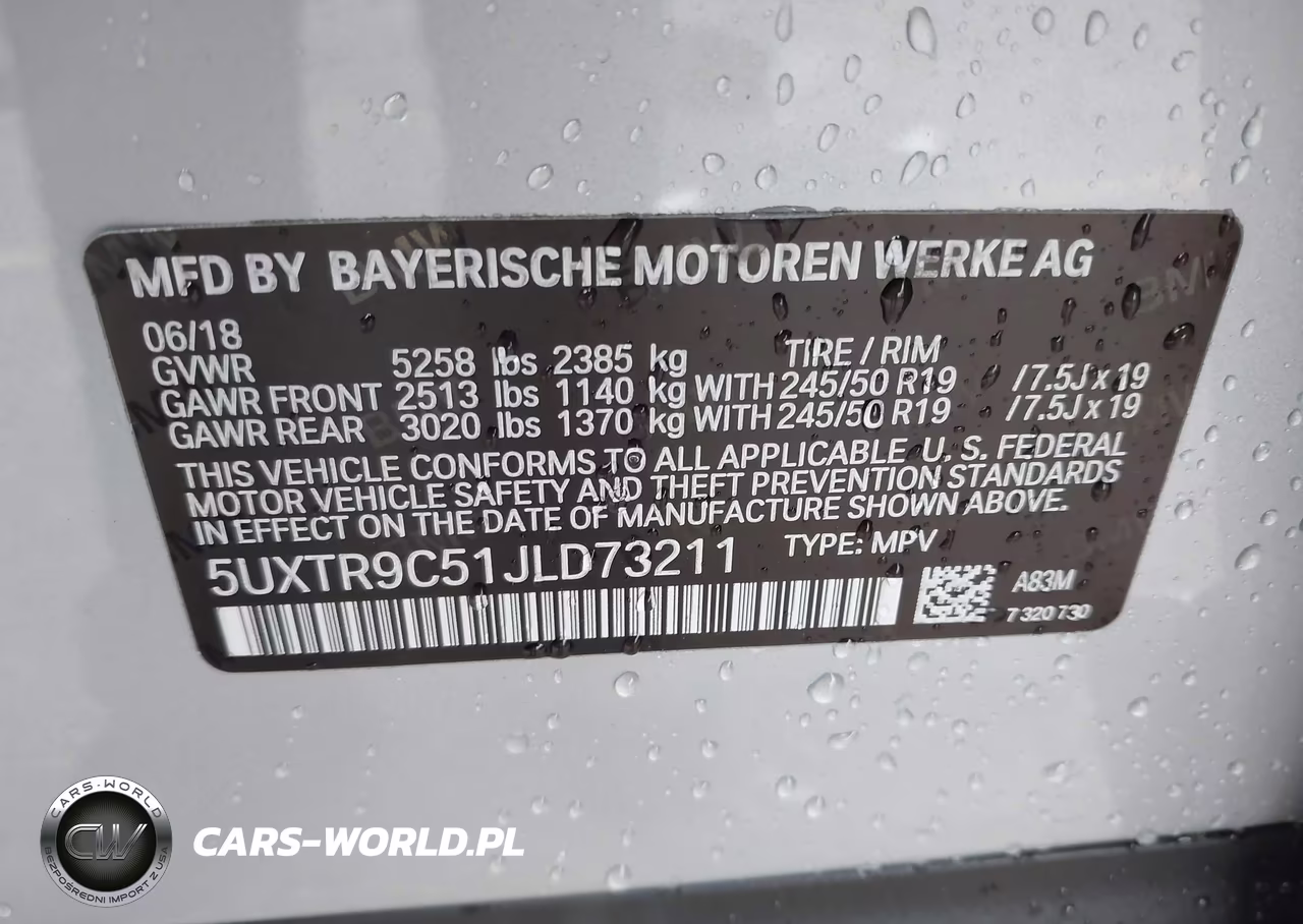 2018 BMW X3 xDrive30I VIN:5UXTR9C51JLD73211 - 9