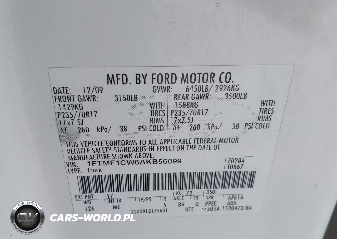 2010 Ford F-150 Stx-Xl-Xlt VIN:1FTMF1CW6AKB56099 - 9