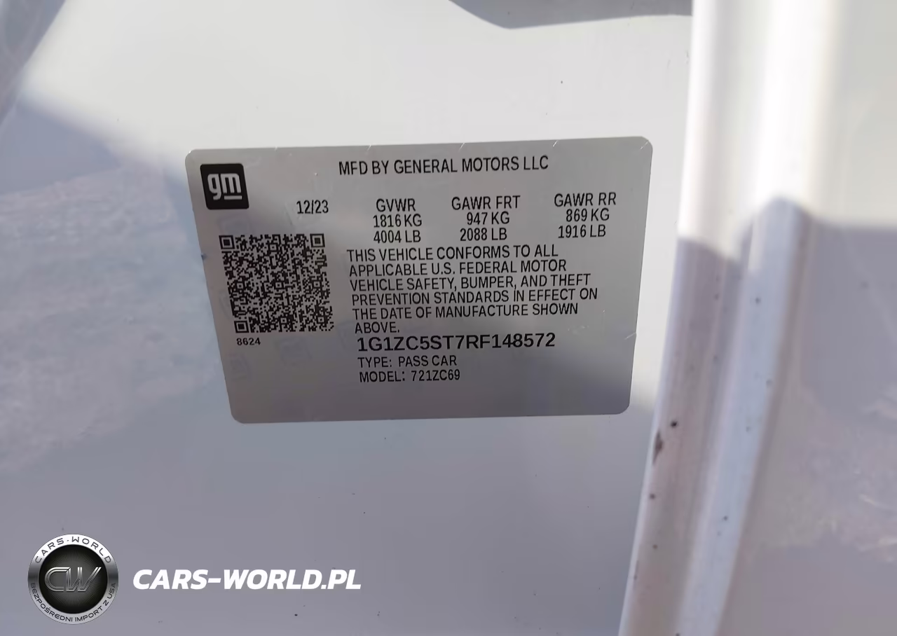 2024 Chevrolet Malibu Fwd 1Fl VIN:1G1ZC5ST7RF148572 - 9