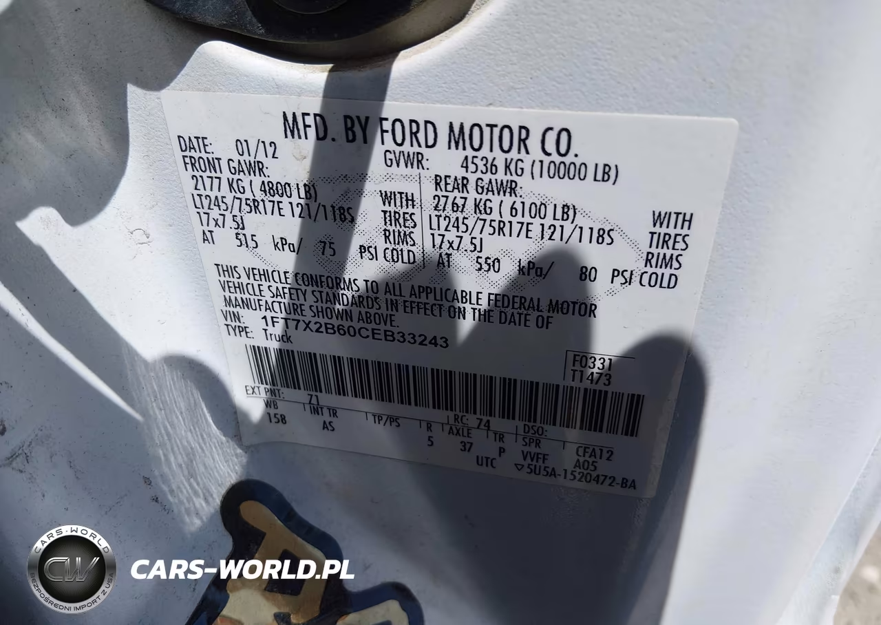 2012 Ford F-250 Xl VIN:1FT7X2B60CEB33243 - 9