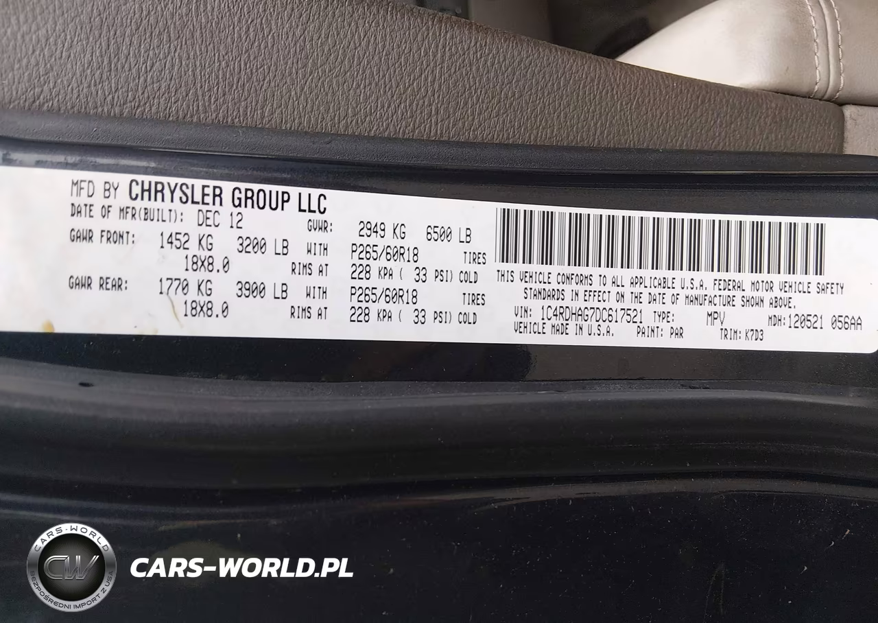2013 Dodge Durango Sxt VIN:1C4RDHAG7DC617521 - 9