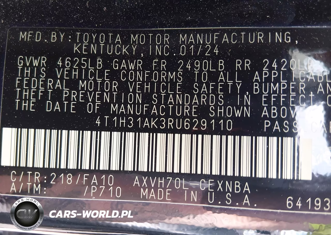 2024 Toyota Camry Hybrid Le VIN:4T1H31AK3RU629110 - 9