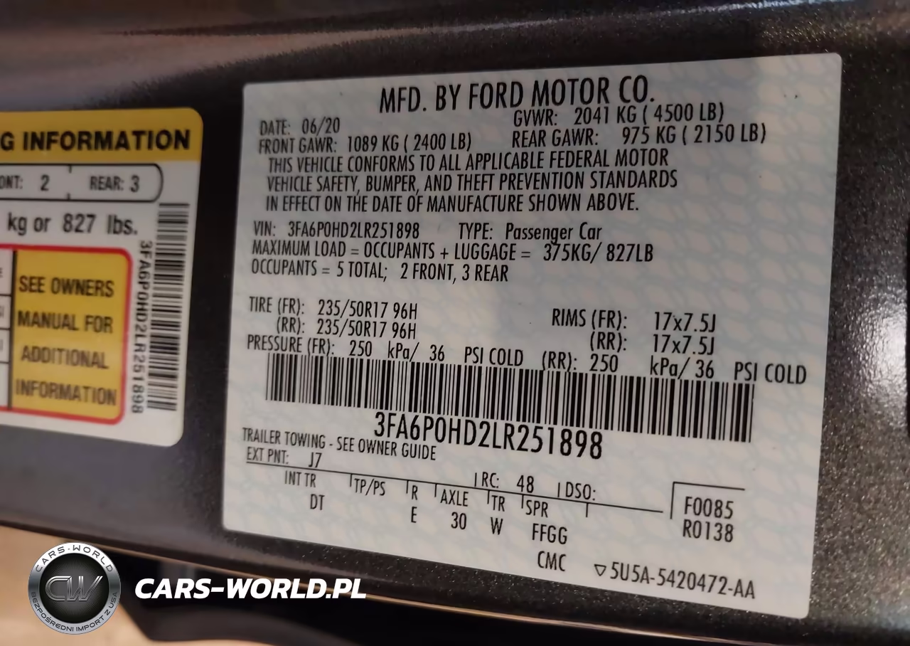 2020 Ford Fusion Se VIN:3FA6P0HD2LR251898 - 9