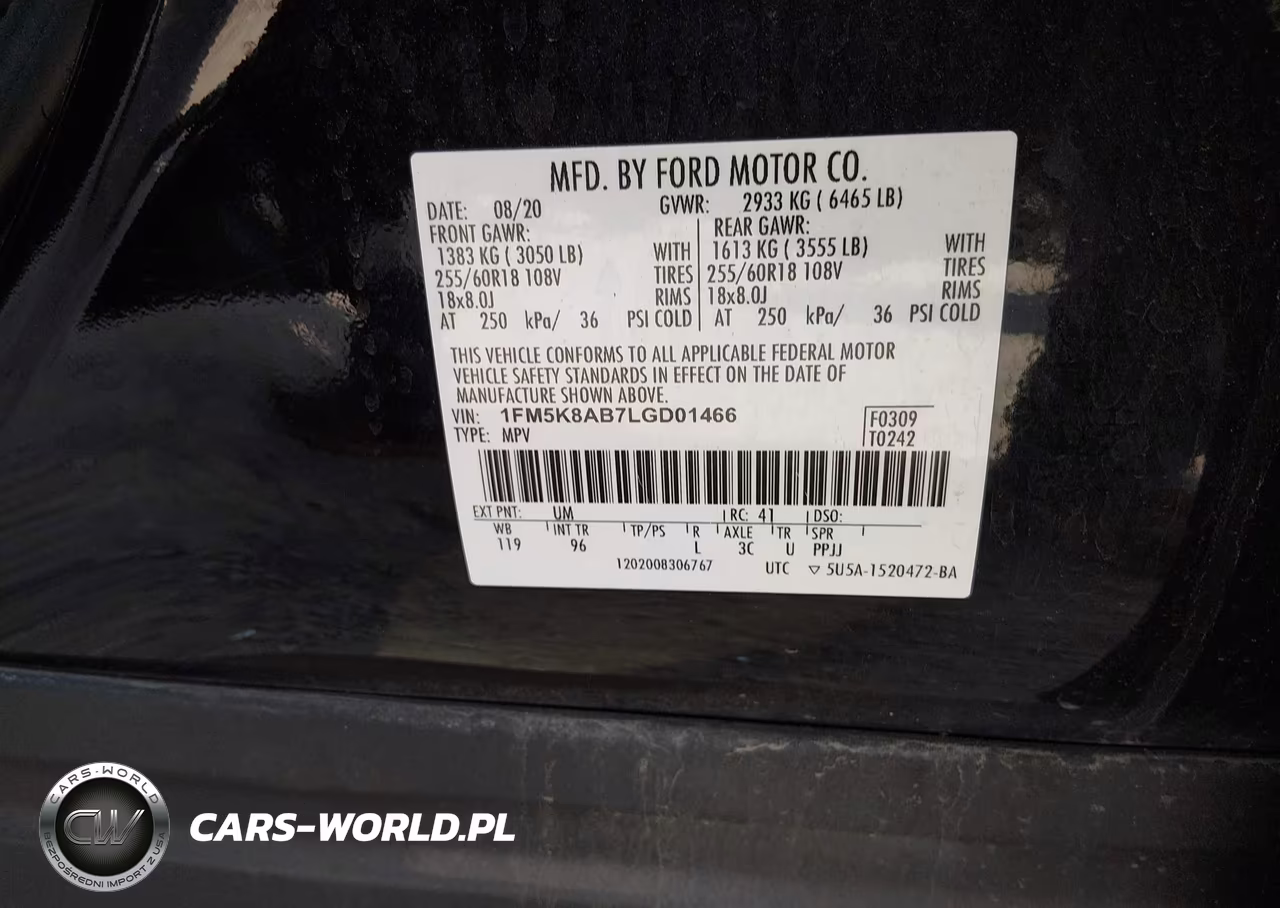 2020 Ford Police Interceptor Utility VIN:1FM5K8AB7LGD01466 - 9