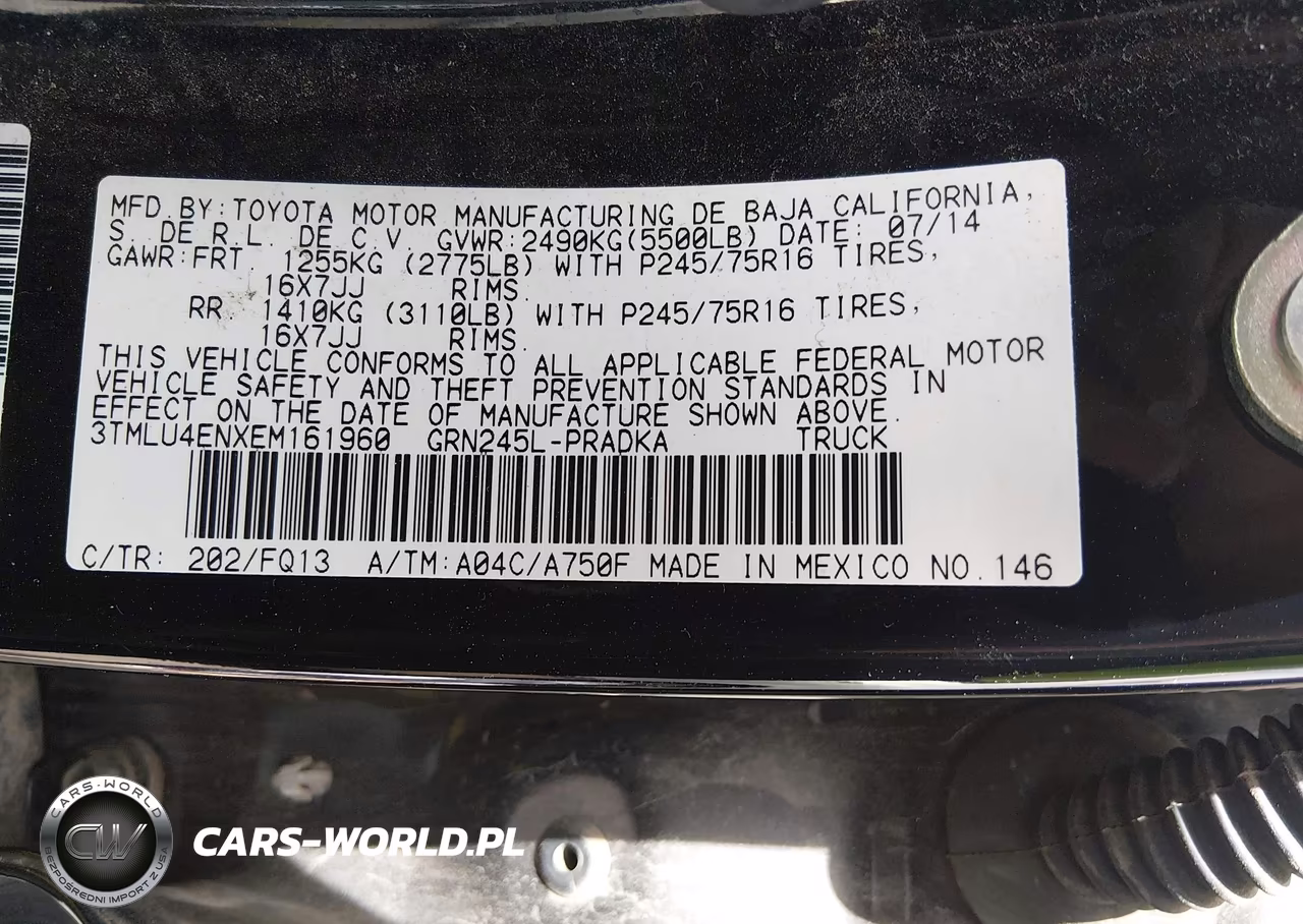 2014 Toyota Tacoma Base V6 VIN:3TMLU4ENXEM161960 - 9