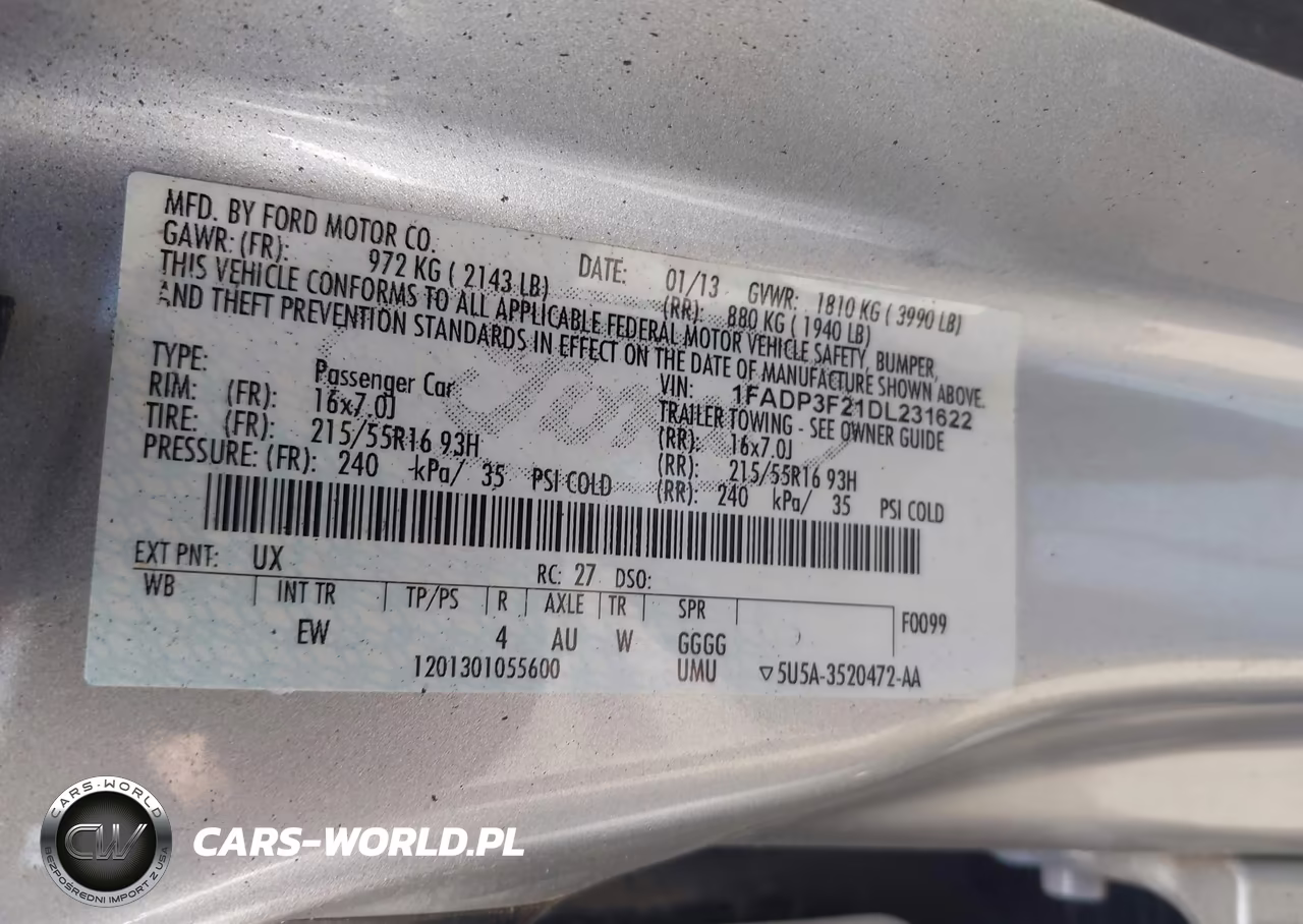2013 Ford Focus Se VIN:1FADP3F21DL231622 - 9