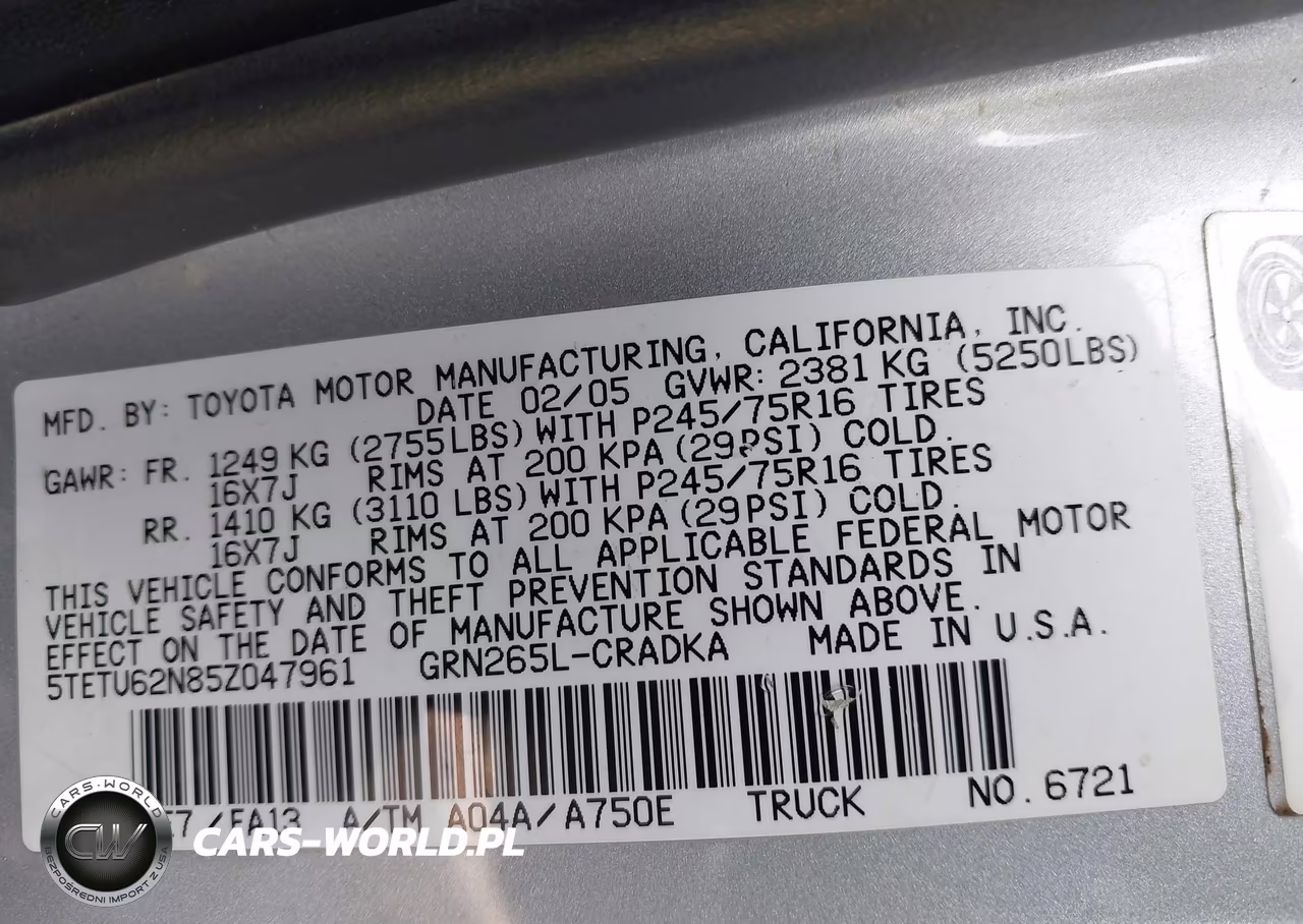 2005 Toyota Tacoma Prerunner V6 VIN:5TETU62N85Z047961 - 9
