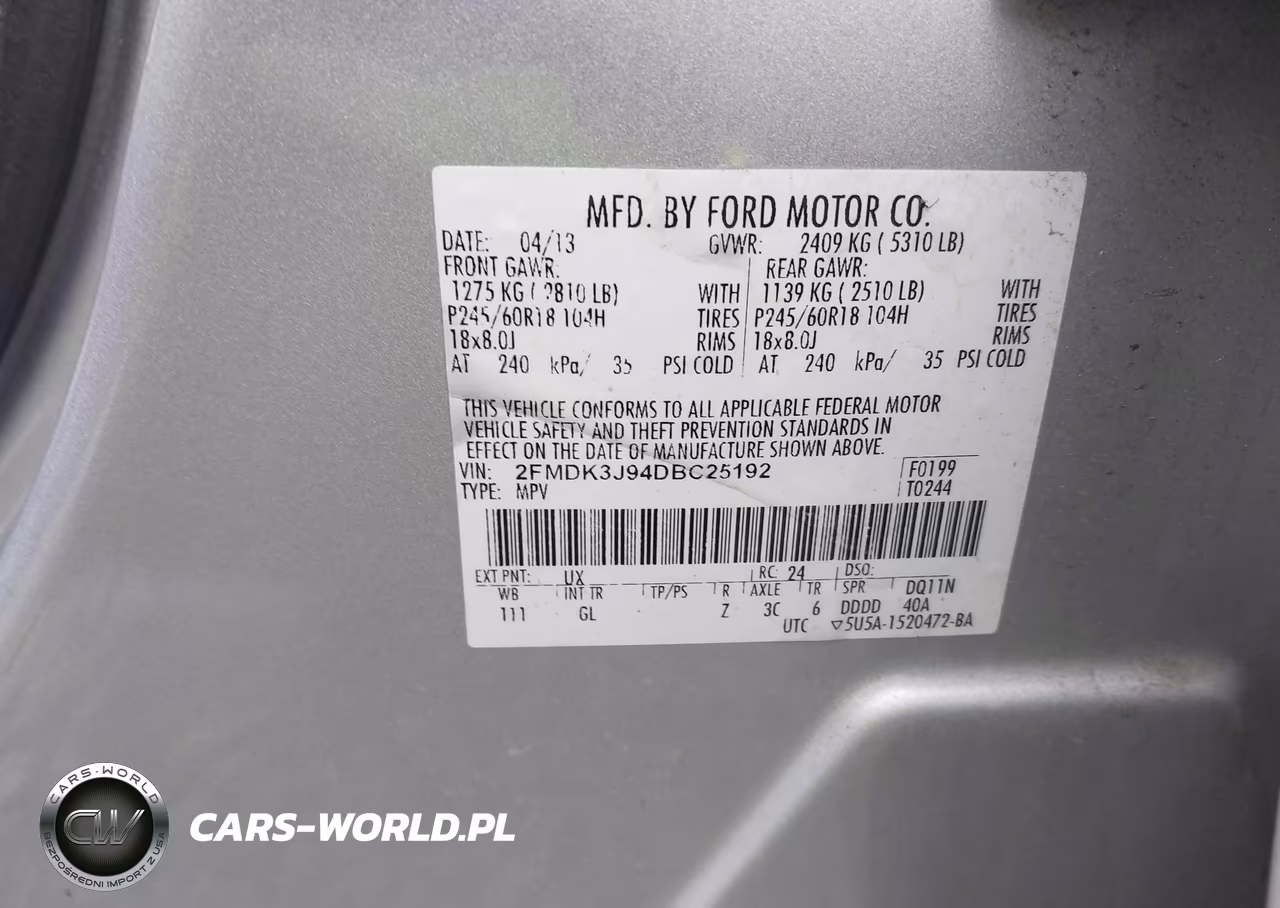 2013 Ford Edge Sel VIN:2FMDK3J94DBC25192 - 9