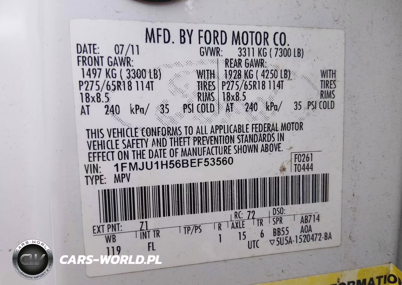 2011 Ford Expedition Xlt VIN:1FMJU1H56BEF53560 - 9