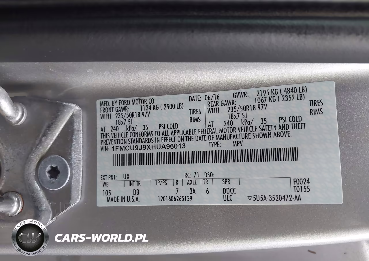 2017 Ford Escape Titanium VIN:1FMCU9J9XHUA96013 - 9