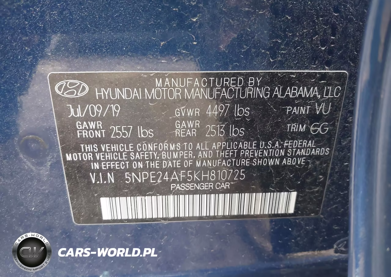 2019 Hyundai Sonata Se VIN:5NPE24AF5KH810725 - 9