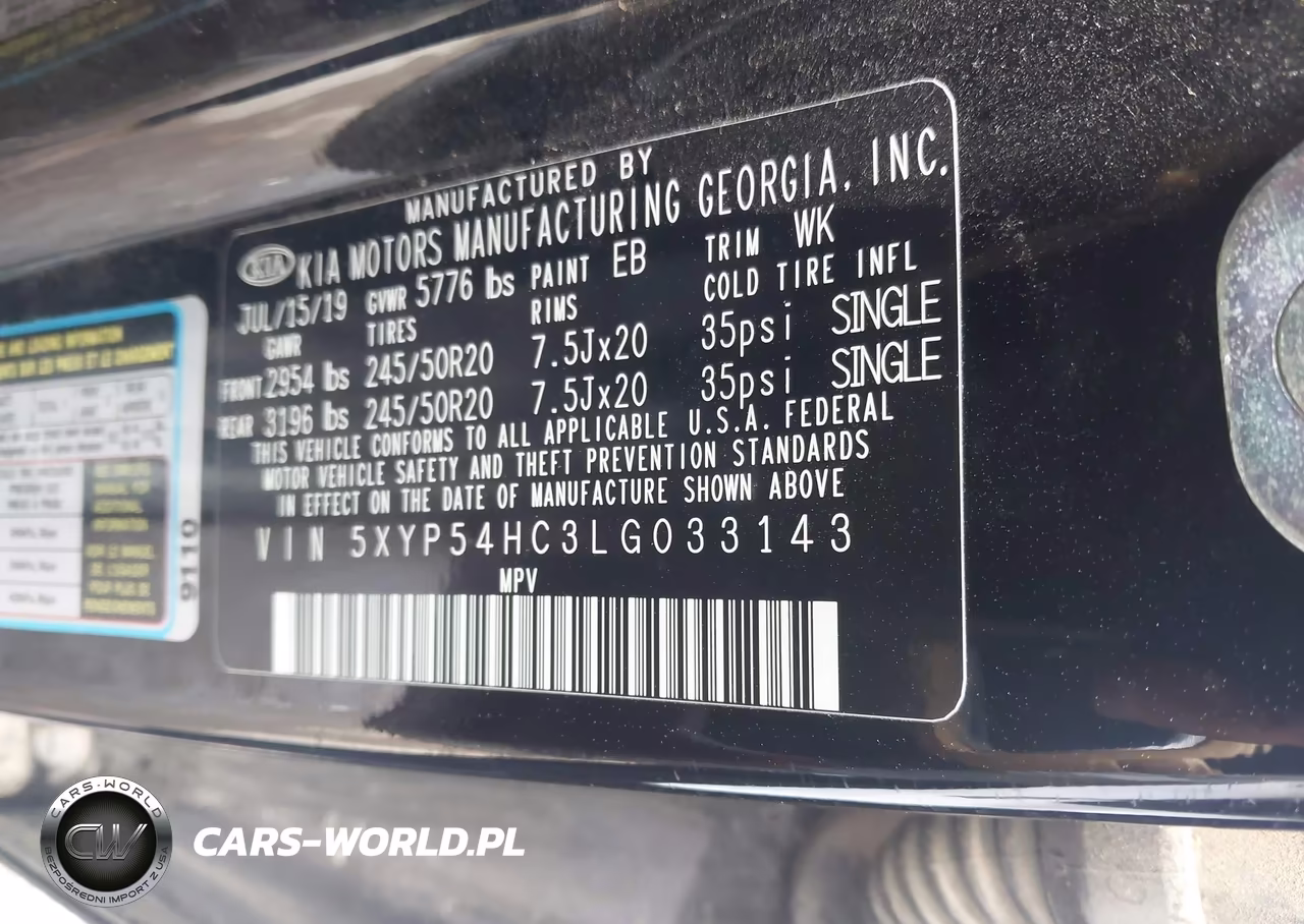 2020 Kia Telluride Sx VIN:5XYP54HC3LG033143 - 9