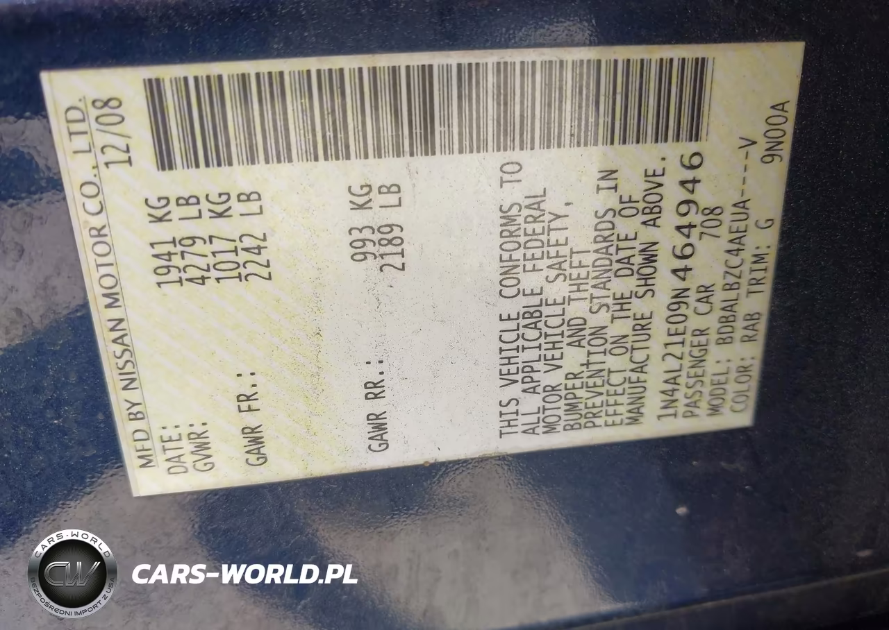 2009 Nissan Altima 2.5 S VIN:1N4AL21E09N464946 - 9