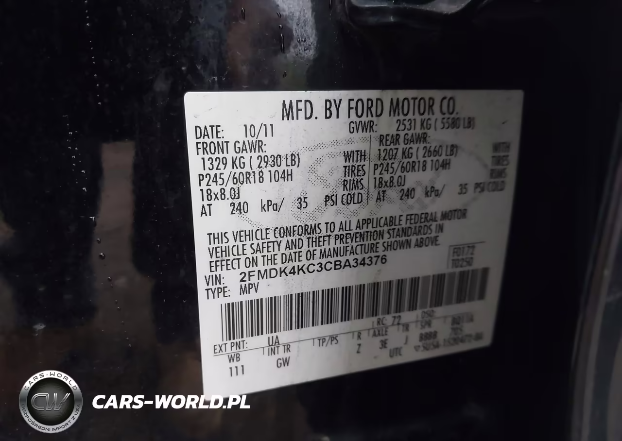 2012 Ford Edge Limited VIN:2FMDK4KC3CBA34376 - 9