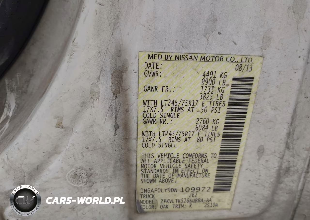 2013 Nissan Nv Cargo Nv3500 Hd Sv V8 VIN:1N6AF0LY9DN109972 - 9